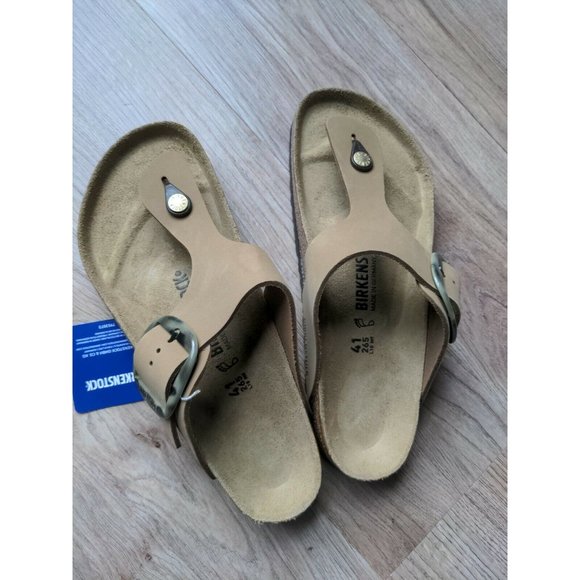 Birkenstock Gizeh Big Buckle Sandals EU 41 Women 10-10.5 Mud Torty Nubuck - Picture 2 of 12